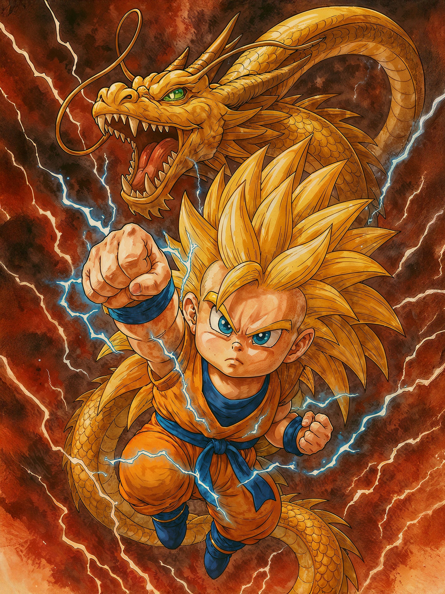 Baby Goku Super Sayan terzo livello